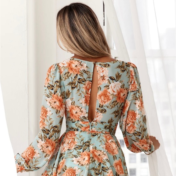 Hello Molly Miami Love Floral Mint Mini Dress Size Medium - Picture 2 of 4